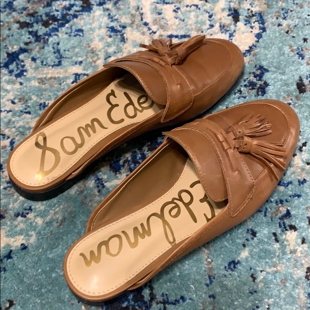 Sam Edelman size 6 Brown Leather Loafer Mules
